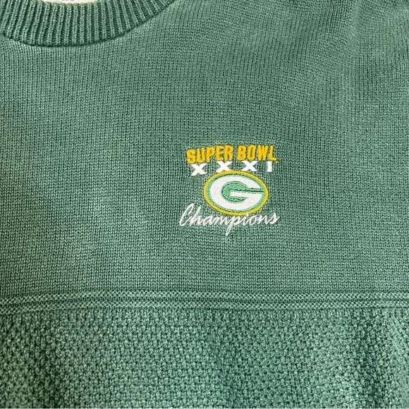 Vintage Green Bay Packers Super Bowl XXXI Knit Sweater Lee Sport 2XL